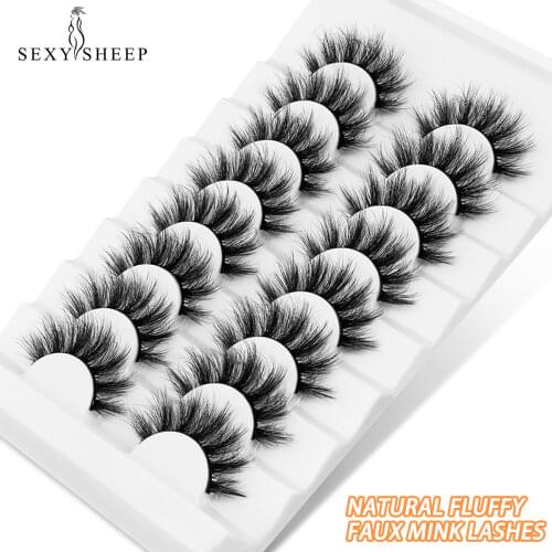 New 5/8 pairs natural false eyelashes fake lashes long makeup 3d mink lashes eyelash extension faux mink eyelashes for beauty