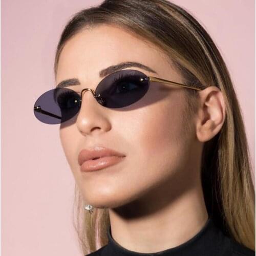 2020 New Small Frame Black Shades Round Sunglasses Women Oval Brand Designer Vintage Fashion Red Goggles Female UV400