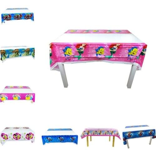 Disney Princess Mermaid Theme Birthday Party Disposable Tablecloth Frozen Spiderman Birthday Decoration Tablecloth Baby Shower