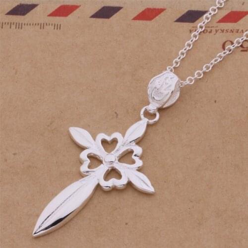 Wholesale High quality silver plated Fashion jewelry chains necklace pendant WN-358