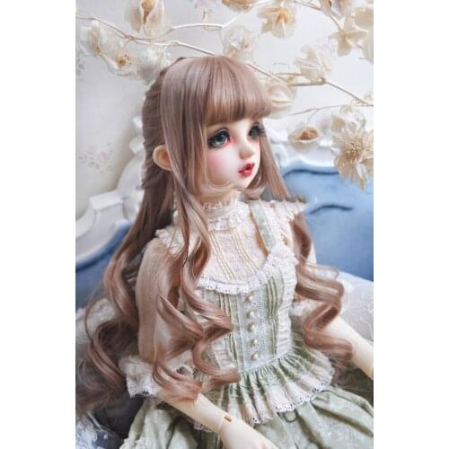 BJD Doll Wig for 1-3 1-4 size Princess Braids Long black-and-brown curly hair doll accessories