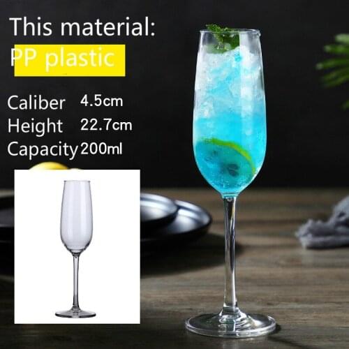 Pc plastic champagne glass red glass bar acrylic red glass transparent goblet brandy glass