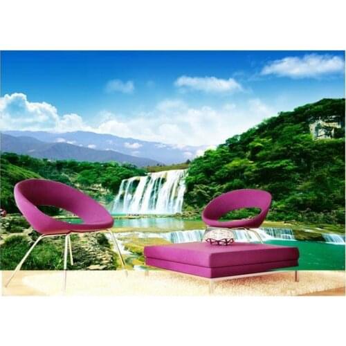Custom photo wallpaper 3d murals wallpaper sitting room 3 d waterfall scenery Idyllic landscape living room TV mural wall papers