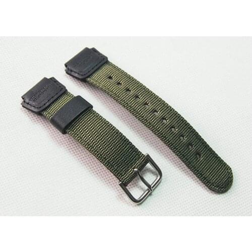 18mm green black nylon Watch Band Strap Fit for Casio G Shock W-S200H W-800H W-216H W-735H F-108WH W-215 AEQ-110W