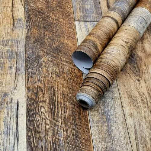 Wood Plank Wallpaper Self-Adhesive Shiplap Brown Peel and Stick Wall Paper Removable Home Decor Vinyl Wall Covering Film