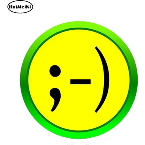HotMeiNi 13cm x 13cm Car Styling Texting Winking Smiley Face Decal Car Sticker Millennial Windows Doors and Bumper Accessories