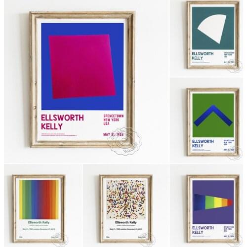 Ellsworth Kelly Exhibition Museum Art Poster, Spectrum Colors Arranged By Chance Wall Picture, Spectrum IV Abstract Home Decor