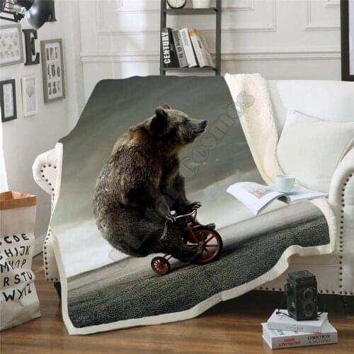 Funny Bear Blanket 3D full printed Wearable Blanket Adults For Kids Warm Sherpa Blanket Drop Shipping