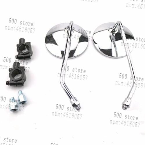 1 Pair 8MM 10MM Motorcycle Side Handlebar Mirrors Round Motorcycle motorbike scooter Mirrors Chrome for Kawasaki suzuki