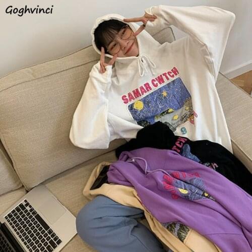 Hoodies Women High Street Oversize Printed Hooded Tops BF Sweatshirts Loose Hot Sale Harajuku Students Leisure Hoodie Autumn New