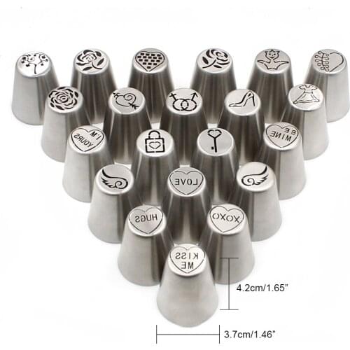 Facemile 21Pcs Icing Tips Piping Nozzles Valentines Cake Decorating Tools Set Fondant Mold Cookie Pastry Kitchen Accessories