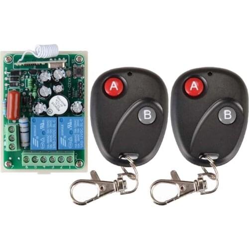 220V 2CH RF Wireless Remote Control Switch With learning code M4T4L4 adjustable 3Transmitter 1Receiver