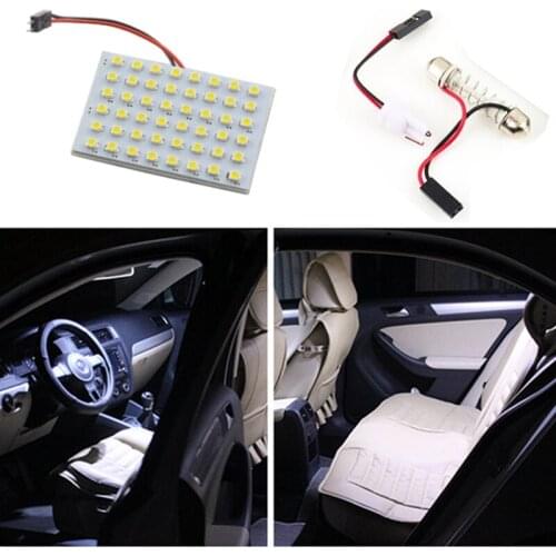 4pcs Super Bright T10 Panel 1206 48 SMD LED Light Festoon Dome Bulb Lamp Adapters Interior Room Door Auto reading light