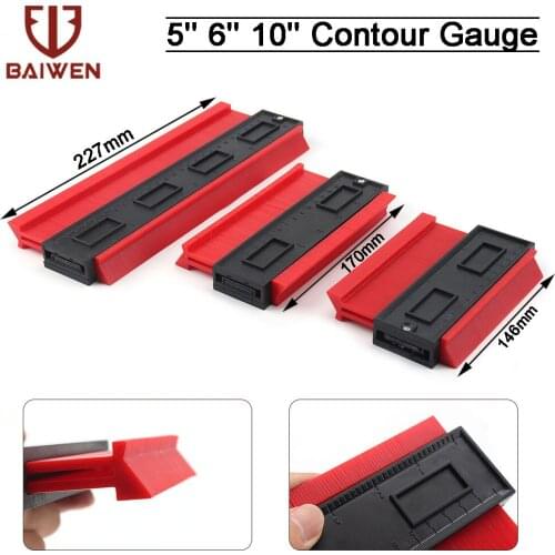 5/6/10in Multi-function Contour Profile Gauge Tiling Laminate Tiles Edge Shaping Wood Measure Ruler ABS Contour Gauge Duplicator
