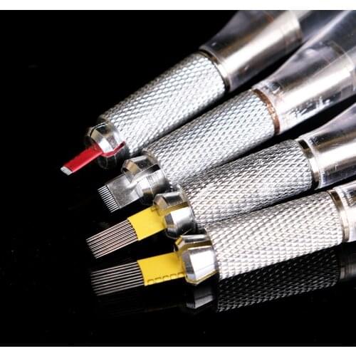 50PCS/Lot Profession Makeup Needle Permanent Makeup Manual Eyebrow Tattoo Bevel Blade For Eyebrow Tattoo