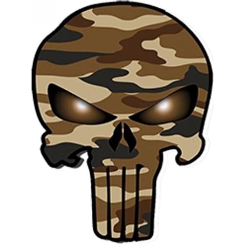 Careative Vinyl Car Sticker Camouflage Military Skull Decals Auto Moto Waterproof Bumper Accessories for Window,13cm*11cm