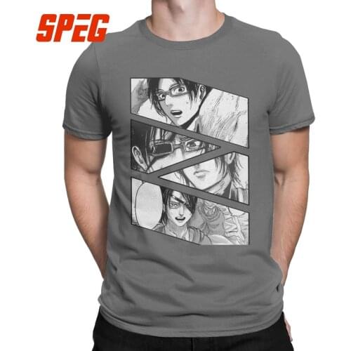 Men Hange Zoe Attack On Titan Snk Cool AOT T Shirt 100% Cotton Clothing Vintage Short Sleeve Round Neck Tees Classic T-Shirt