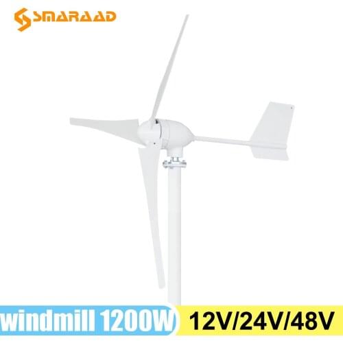 Horizontal Wind Turbine Generator 12V 24V 48V Optional 1200w With Hybrid MPPT Controller And Off Grid Inverter For Home Garden