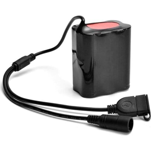 GTF 8.4V 18650 Battery Pack 7800mAh 6x18650 USB Rechargeable Lithium Battery Pack For T6 Bicycle Light Headlight LED Bike Torch