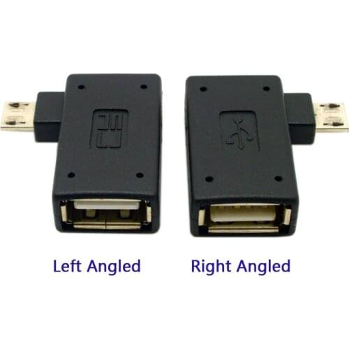 Jimier Micro Adapter USB 2.0 Female to Male Micro OTG Power Supply 2018 Port 90 Degree Left 90 Right Angled USB OTG Adapters