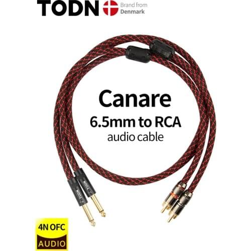 CANARE HIFI Stereo 1 Pair RCA Cable Stereo 6.5mm jack High-performance Premium Hi-Fi Audio cable aux 6.5mm to 2RCA Interconnect