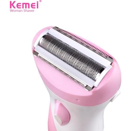 Kemei KM USB Female Epilator Rechargeable Shaver Pubic Hair Shaving Armpit Hair Underarm Knife Ladies Face Body Easy Carry
