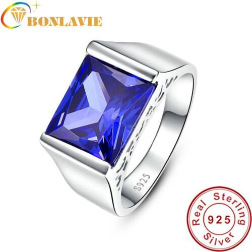 Top Quality Elegant 925 Sterling Silver Engagement Rings emerald AAA Tanzanite CZ Sapphire Stones Rings for Woman Fine Jewelry