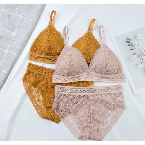 Women Lace Bra Sets Seamless Underwear Backless Vest Sexy Panties Padded Bralette Lingerie Ultrathin Briefs Female Intimates Set