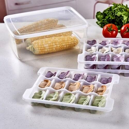 Kitchen Thickened Three-Layer Dumpling Storage Box Refrigerator Food Storage Box Compartment Home Accessories Organizer