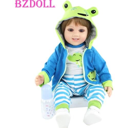 55 CM Full Body Silicone Reborn Boy Baby Doll Toys For Girl Dress Up Toddler Boneca Child Birthday Gift Play House Bedtime Toy
