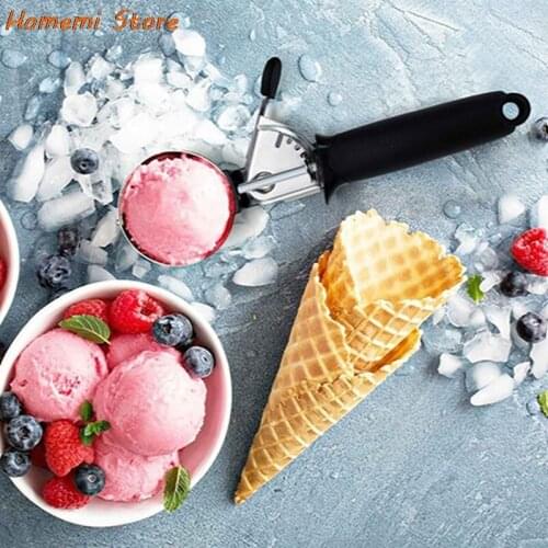 Ice Cream Scoop Stainless Steel Ice Cream Spoon Metal Icecream Cookie Scoop Melon Fruit Baller Ice Ball Maker Kitchen Tools