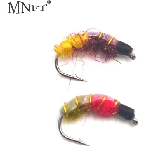 MNFT 10Pcs Nymph Trout Fly Fishing Flies Fly Lures Artificial Pupa Larva Nymph Fishing Lure Artificial Baits
