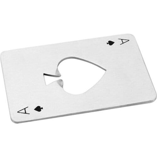 Multifunctional Tool Pocket Card Stainless Steel Bottle Opener Poker Shape Edc Wallet Spade Creative Beer Bottle Opener