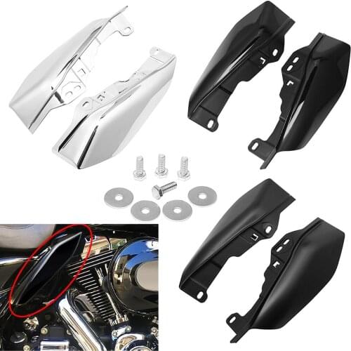 Motorcycle Chrome Mid Frame Air Deflector Heat Shield Trim Fit for Harley Touring Street Glide 2017-2019 2018