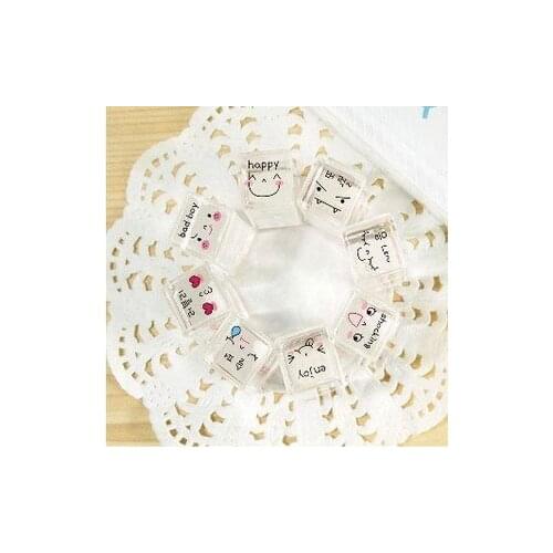 1set/lot NEW emotion stamp gift set DIY funny work stamps set kawaii DIY stationery zakka school supplies (ss-299)