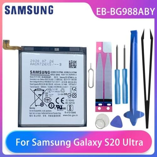 Orginal Samsung Galaxy S20 Ultra S20Ultra S20U Replacement Phone Battery EB-BG988ABY 5000mAh High Capacity Phone Batteries Tool