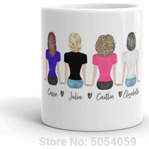 Personalized Friend Mug Best Friend Coffee Mug for Girls Sister Coffee Mug Up to 6 Best Friends Gift Friendship Mug