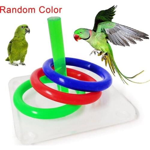 Pet Bird Parrot Throw Ring Acrylic Board Funny Training Puzzle Relieve Loneliness Educational Ring-shaped Bird Entertainment Toy
