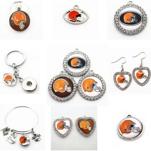 Football Cleveland Brown Dangle Charms Brown Mix Style DIY Pendant Bracelet Necklace Earrings Jewelry Making Accessories