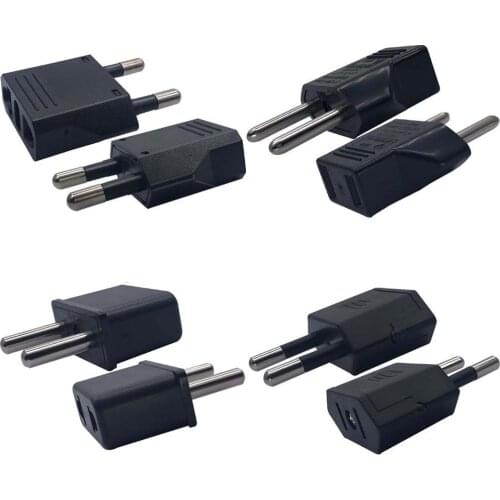 Black white 6A 125V/250V mini portable EU Germany France Korea Swiss Italy 4.0mm/4.8mm pins travel adaptor plug socket convertor