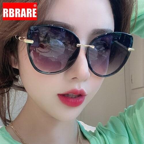 RBRARE Cat Eye Sunglasses Women Brand Designer Oversized Women Sunglasses Vintage Gradient High Quality Sun Glasses For Women