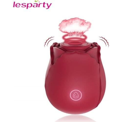 Rose Flower Clitoris Sucker Dildo Vibrator Sex Toys For Women Tongue Brush Nipple Massager Blowjob Pussy Licking Toys for Adults