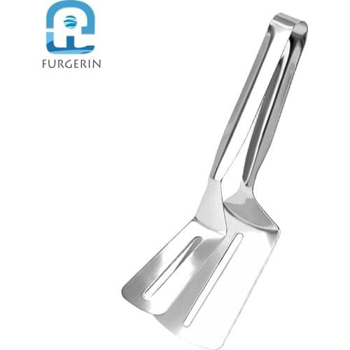 Stainless Steel 2 in 1 Spatula Tong Cooking Buffet Serving Food Tongs Heat Resistant Kitchen Accessories FURGERIN