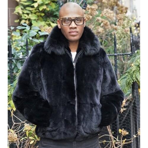 Fox Fur Coat Men Natural Fur Jacket Winter Warm Thick Overcoat High Quality Outwear 2021 New Fashion