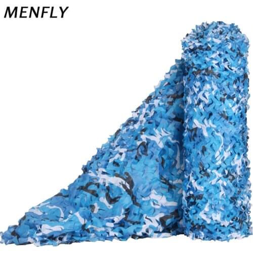 MENFLY Blue Camouflage Net Without Mesh Netting Grid Beach Swimming Pool Shade Network Awning Seaside Garnished Cover Netting