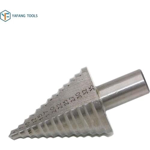 1pcs 5-35mm HSS Titanium Coated Tools Straight Groove Step Drill Bit Round Shank Wood Metal Plastic Hole Cutter Core Drill Bit