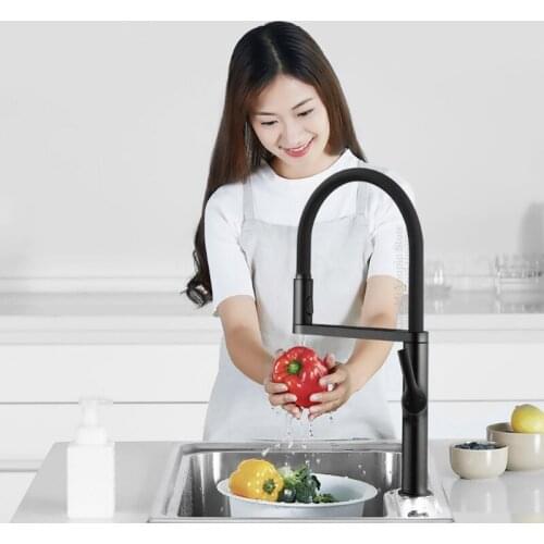 Diiib Smart Inductive Kitchen Faucet Touchless Intelligent Sensor Water Saving Aerator Sensitive Induction Rotatable Black Tap