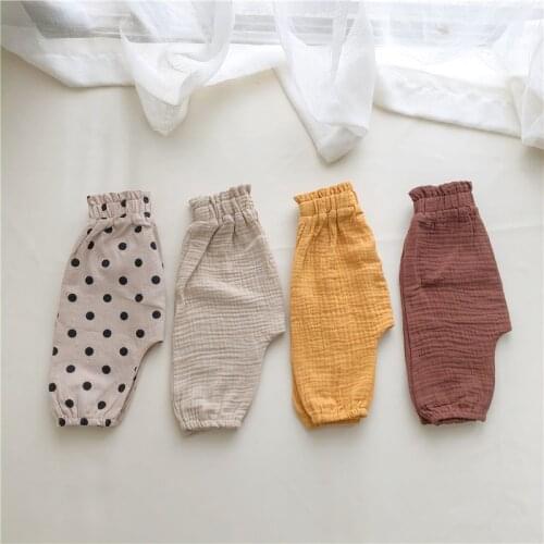 Spring Autumn Newborn Baby PpPants For Boys Girls Clothing Baby Soft Loose Cotton Linen Trousers Toddler Costume 1557