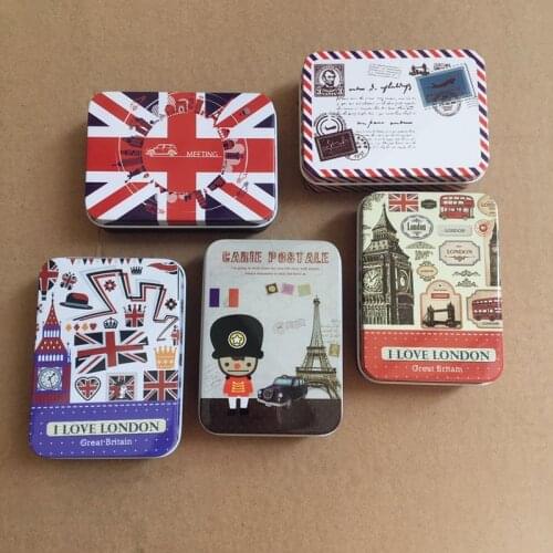 Vintage London Styles Storage Box Metal Coin Card Collection Cans Jewelry Candy Packing Drawer Organizer