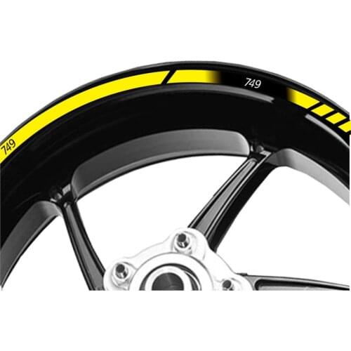 High Quality Motorcycle Full Coverage WheelsStickers Reflective sticker Moto Wheel decals Tire Rim Stickers For DUCATI 749